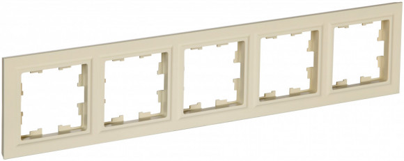 IEK BRITE Рамка 5-местная РУ-5-БрКр бежевый IEK, BR-M52-K10