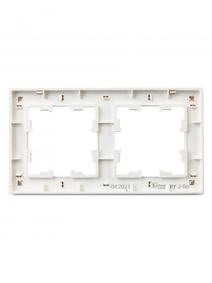 IEK BRITE Рамка 2-местная РУ-2-Бр белый рифленый , BR-M22-51-K01