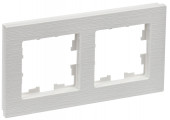 BRITE Рамка 2-местная РУ-2-Бр белый рифленый IEK, BR-M22-51-K01