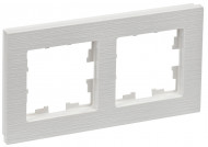 BRITE Рамка 2-местная РУ-2-Бр белый рифленый , BR-M22-51-K01