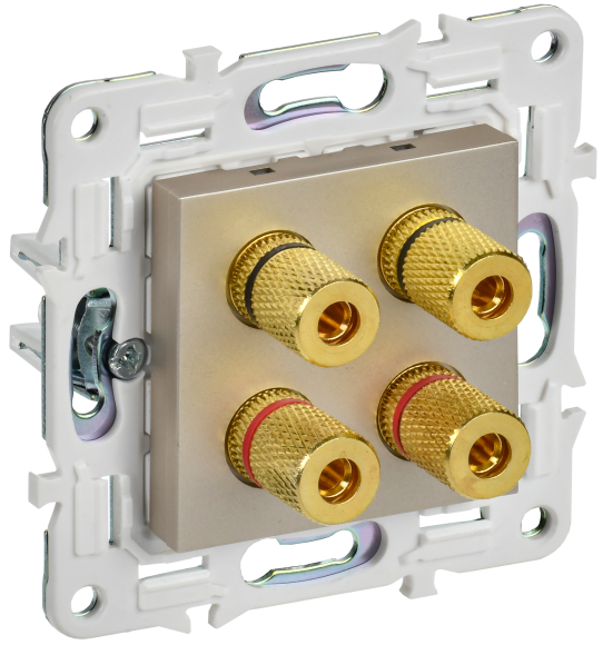 IEK SKANDY Аудиорозетка 4-местная SK-A01Sh шампань , SK-S40-K37