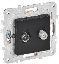 SKANDY Розетка двойная TV+SAT SK-A13Bl черный , SK-AF20-O-K02