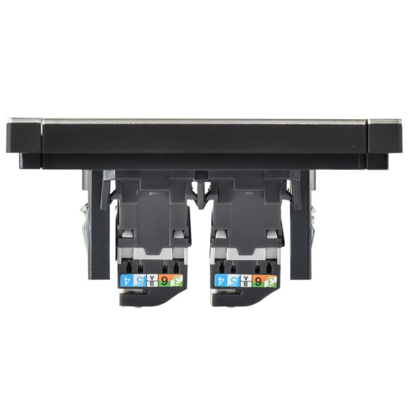 IEK FORTE&PIANO Розетка компьютерная двойная RJ45 кат.5E FP633M металл шампань IEK, FP-K20-1-M-K37