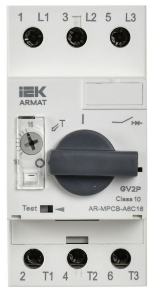 IEK ARMAT Автоматический выключатель защиты двигателя A6 GV2P 10-16А IEK, AR-MPCB-A6C16