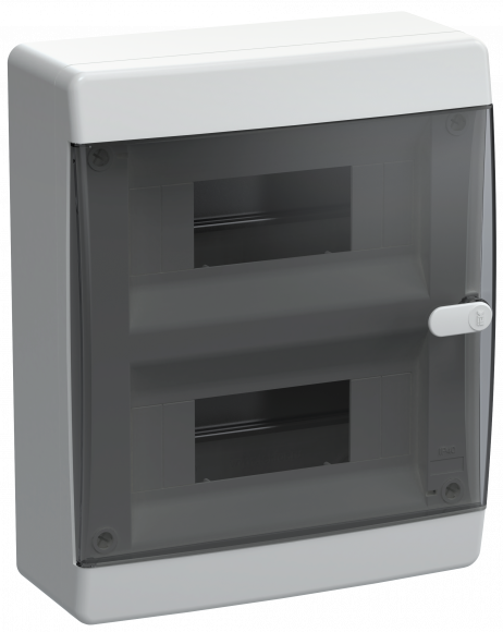 IEK UNION Compact Корпус пластиковый ЩРН-П-18 IP41 черная прозрачная дверь IEK, UIC-KP12-N-18-41-K01